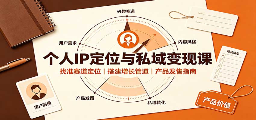 个人IP定位与私域变现课：找准赛道定位，搭建增长管道，产品发售指南 - 严选资源大全