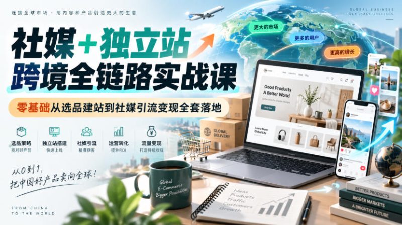 社媒+独立站跨境全链路实战课｜零基础从选品建站到社媒引流变现全套落地 - 严选资源大全 - 严选资源大全