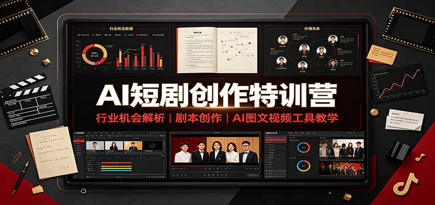 AI短剧创作特训营：行业机会解析，剧本创作，AI图文视频工具教学(文字版) - 严选资源大全
