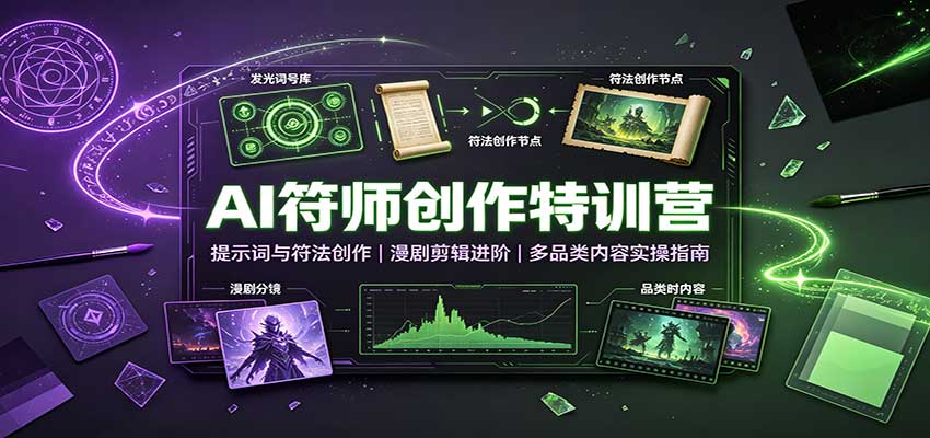 AI符师创作特训营：提示词与符法创作，漫剧剪辑进阶，多品类内容实操指南 - 严选资源大全