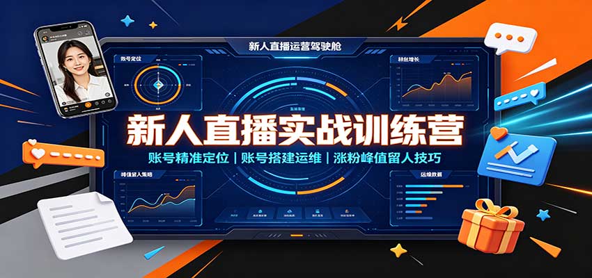 新人直播实战训练营：账号精准定位，账号搭建运维，涨粉峰值留人技巧 - 严选资源大全