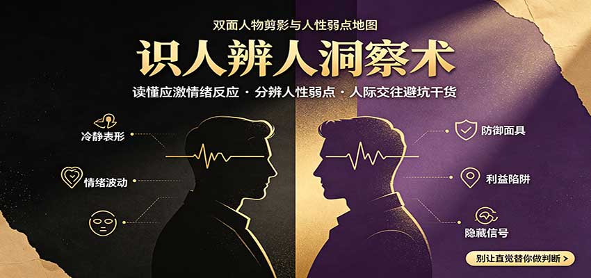 识人辨人终极心法：读懂应激情绪反应，分辨人性弱点，人际交往避坑干货 - 严选资源大全