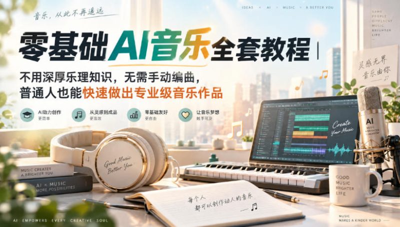 零基础AI音乐全套教程|不用深厚乐理知识,无需手动编曲,普通人也能快速做出专业级音乐作品 - 严选资源大全 - 严选资源大全