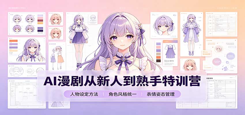 AI漫剧从新人到熟手特训营：剧本分镜创作，提示词模板，人物设定与工具资源 - 严选资源大全