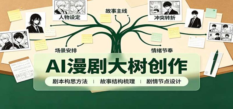 AI漫剧大树创作:剧本构思课程讲解,软件插件配置,配套工具资料完整梳理 - 严选资源大全 - 严选资源大全