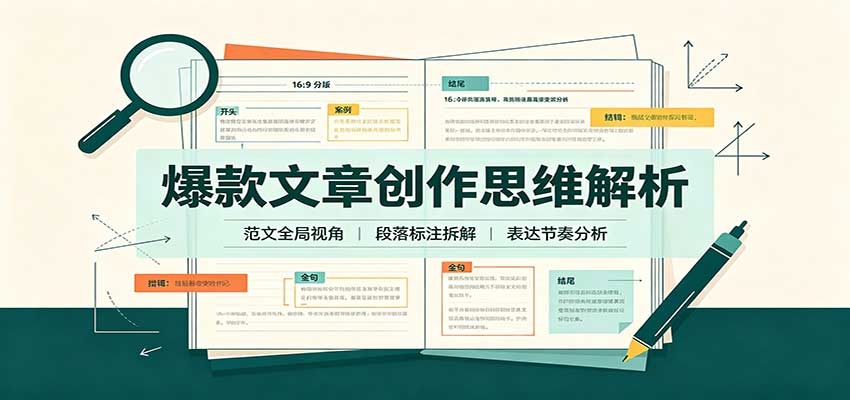 爆款文章创作思维解析：全局视角拆解范文，梳理行文逻辑，搭配真实拆文实操案例 - 严选资源大全