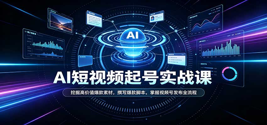 短视频AI起号实战课：挖掘高价值爆款素材，撰写爆款脚本，掌握视频号发布全流程 - 严选资源大全