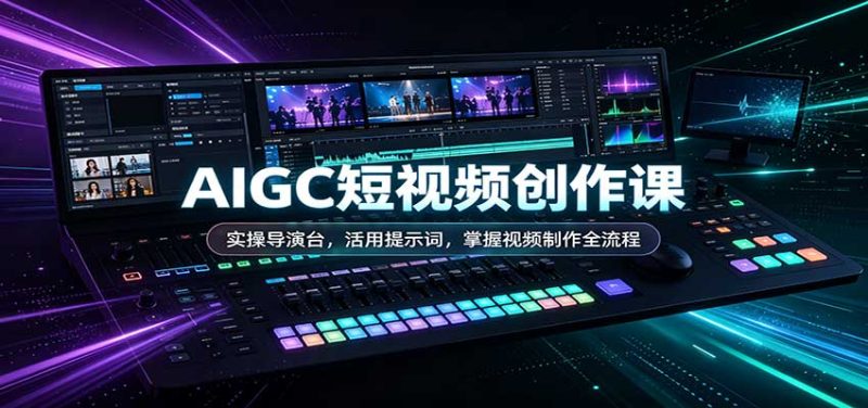 AIGC短视频创作课:实操导演台,活用提示词,掌握视频制作全流程 - 严选资源大全 - 严选资源大全