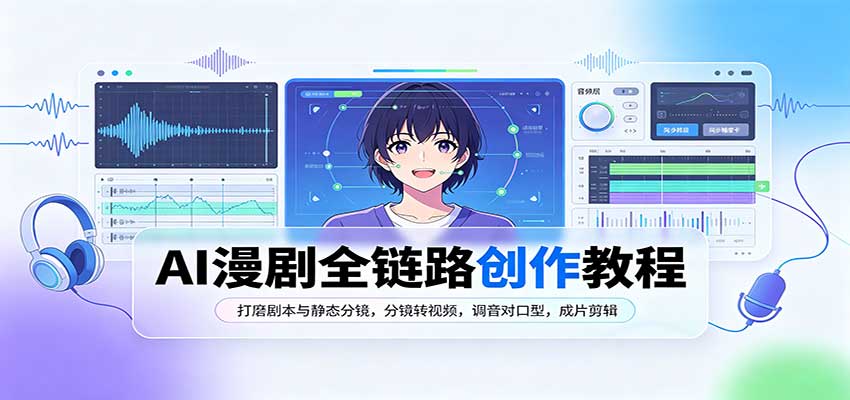 AI漫剧全链路创作教程:打磨剧本与静态分镜,分镜转视频,调音对口型,成片剪辑 - 严选资源大全