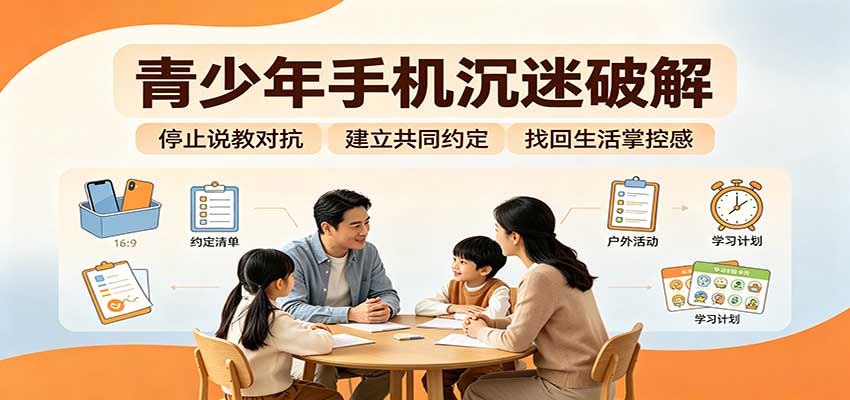 青少年手机沉迷破解：跳出管控说教思维，六步法引导孩子夺回注意力掌控权 - 严选资源大全