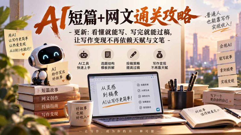 AI短篇+网文通关攻略-更新0921:看懂就能写、写完就能过稿,让写作变现不再依赖天赋与文笔 - 严选资源大全 - 严选资源大全