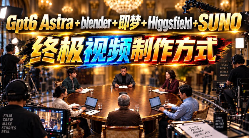 GPT-6 Astra+Blender+即梦+Higgsfield+Suno=终极视频制作方式！ - 严选资源大全