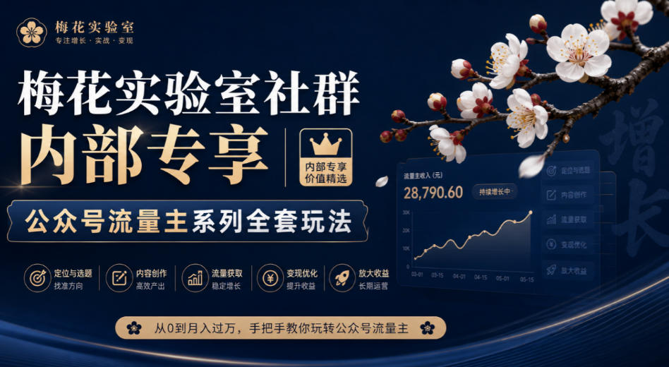 梅花实验室社群内部专享-公众号流量主系列全套玩法 - 严选资源大全