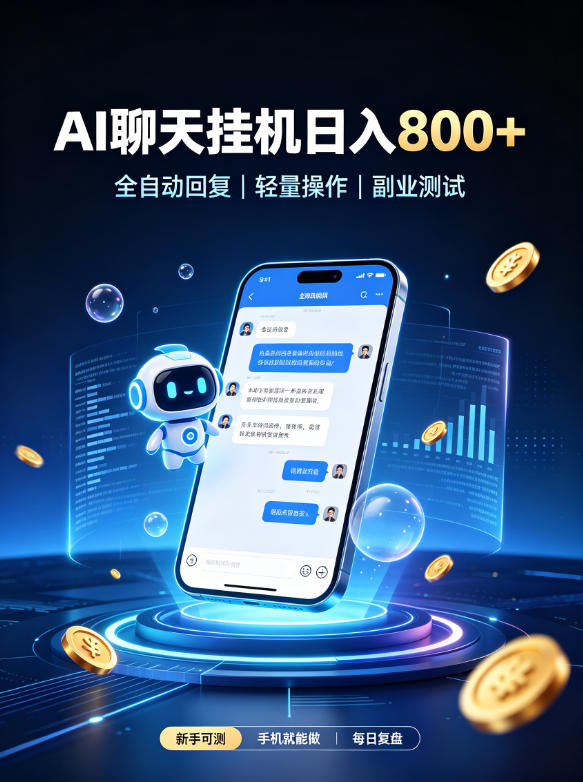 AI聊天挂G项目，日入800➕，全自动操作，适用个人副业，支持工作室矩阵操作【揭秘】 - 严选资源大全