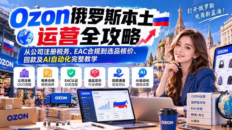Ozon俄罗斯本土运营全攻略:从公司注册税务、EAC合规到选品核价、回款及AI自动化完整教学 - 严选资源大全 - 严选资源大全