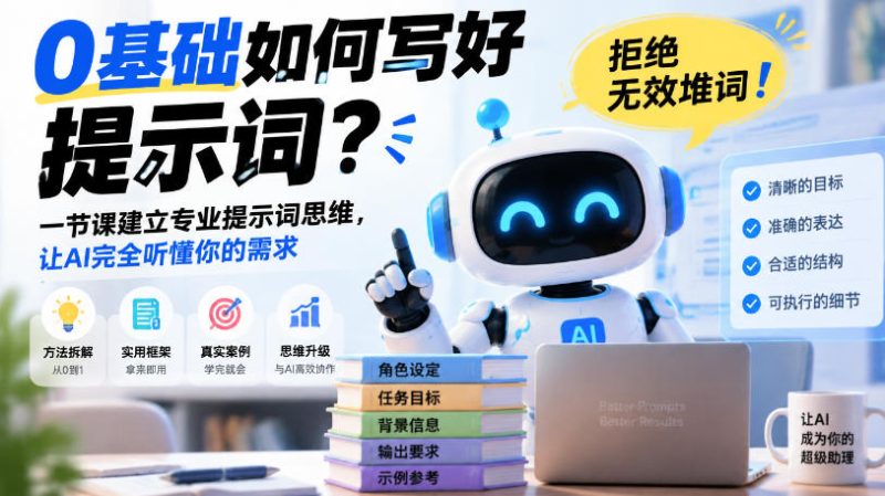 0基础如何写好提示词,拒绝无效堆词!一节课建立专业提示词思维,让AI完全听懂你的需求 - 严选资源大全 - 严选资源大全
