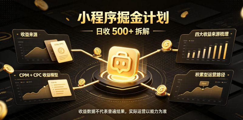 小程序推广计划,日收500+,腾讯官方打款,客户留存率高,收益长期稳定【揭秘】 - 严选资源大全 - 严选资源大全