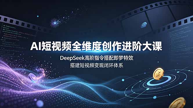 AI短视频全维度创作进阶大课,DeepSeek高阶指令搭配即梦特效,搭建短视频变现闭环体系 - 严选资源大全