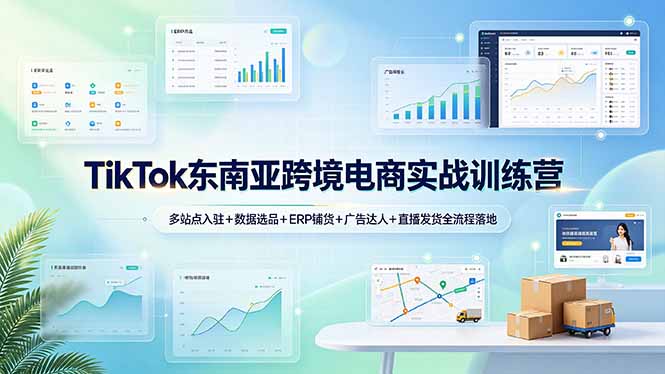 TikTok东南亚跨境电商实战训练营:多站点入驻+数据选品+ERP铺货+广告达人+直播发货全流程落地 - 严选资源大全