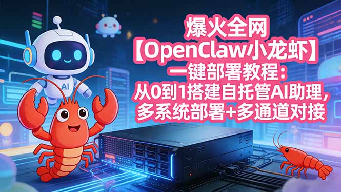爆火全网【OpenClaw 小龙虾】一键部署教程:从0到1搭建自托管AI助理,多系统部署+多通道对接 - 严选资源大全