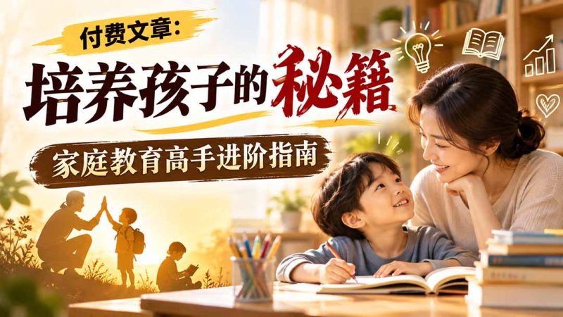 付费文章:培养孩子的秘籍,家庭教育高手进阶指南 - 严选资源大全 - 严选资源大全