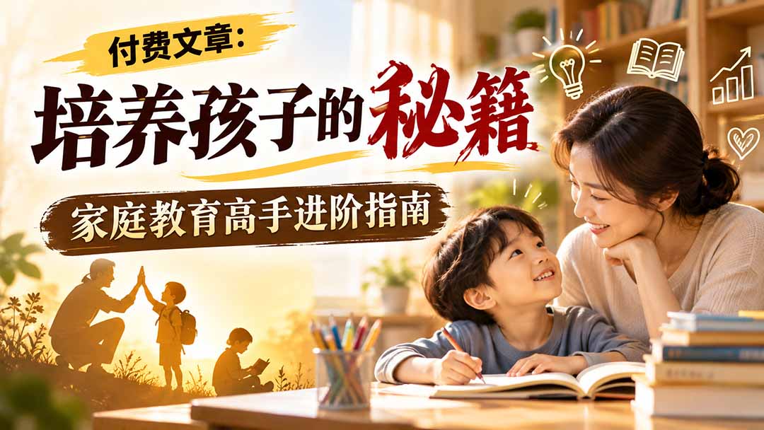 付费文章：培养孩子的秘籍，家庭教育高手进阶指南 - 严选资源大全