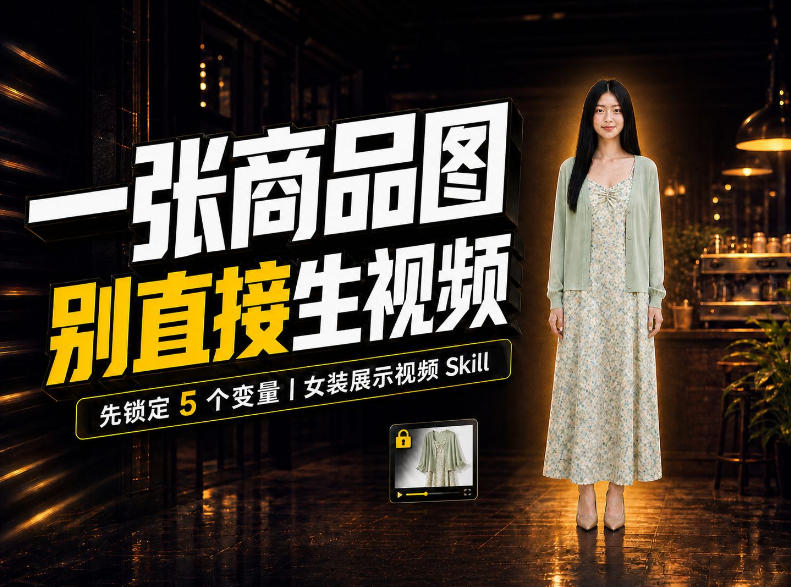 女装AI视频总翻车？问题不在提示词，女装展示视频Skill先锁定5个变量！ - 严选资源大全