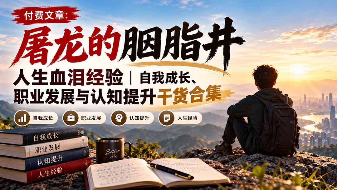 付费文章:屠龙的胭脂井人生血泪经验|自我成长、职业发展与认知提升干货合集 - 严选资源大全