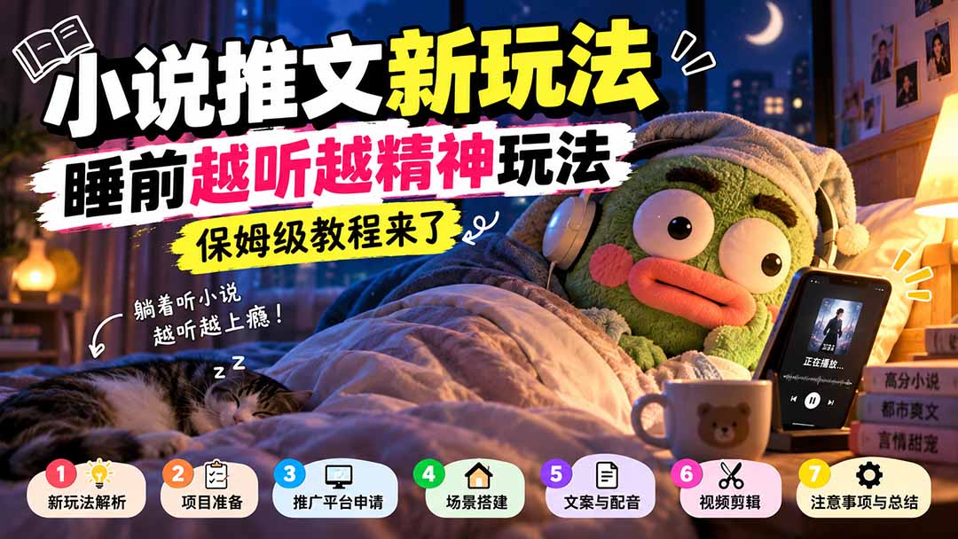 小说推文新玩法,睡前越听越精神玩法,保姆级教程来了 - 严选资源大全