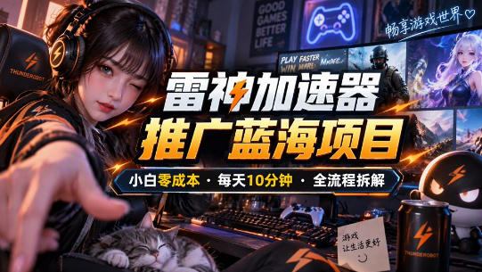 雷神加速器推广5.0实操教程:口令图文玩法全流程拆解(零成本·每天10分钟) - 严选资源大全