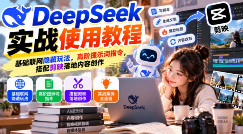 DeepSeek实战使用教程｜基础联网隐藏玩法，高阶提示词指令，搭配剪映落地内容创作 - 严选资源大全 - 严选资源大全