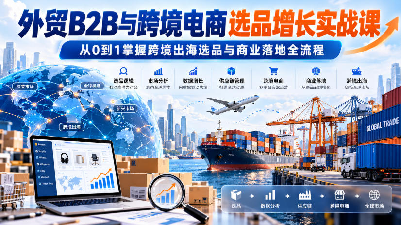 外贸B2B与跨境电商选品增长实战课,从0到1掌握跨境出海选品与商业落地全流程 - 严选资源大全