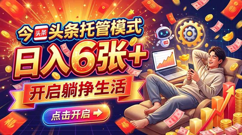 今日头条AI托管模式，每天5分钟，最高月入5000+，操作超简单，零门槛 - 严选资源大全 - 严选资源大全