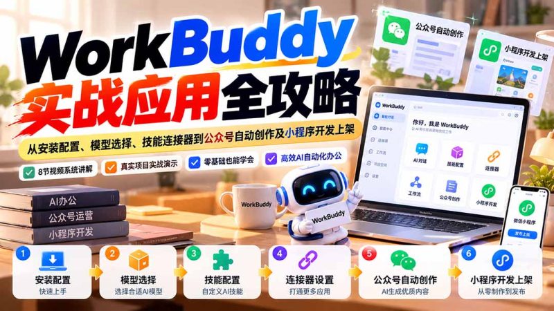 WorkBuddy 实战应用全攻略:从安装配置、模型选择、技能连接器到公众号自动创作及小程序开发上架 - 严选资源大全 - 严选资源大全