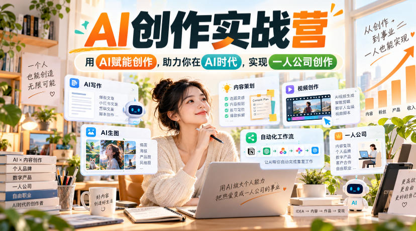 AI创作实战营，用AI赋能创作，助力你在AI时代，实现一人公司创作(更新) - 严选资源大全
