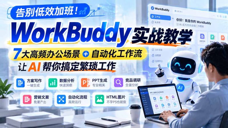 告别低效加班!WorkBuddy实战教学,7大高频办公场景+自动化工作流,让AI帮你搞定繁琐工作 - 严选资源大全 - 严选资源大全