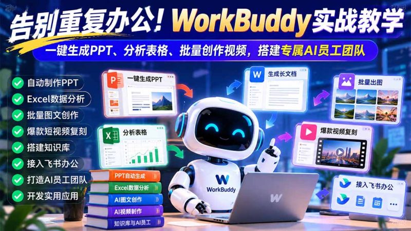 告别重复办公!WorkBuddy实战教学:一键生成PPT、分析表格、批量创作视频,搭建专属AI员工团队 - 严选资源大全 - 严选资源大全
