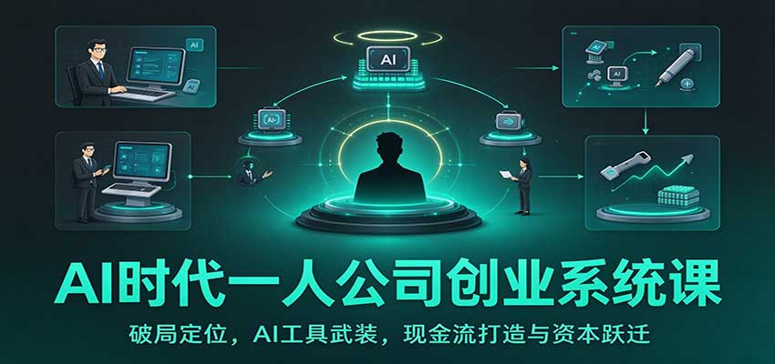 AI时代一人公司创业系统课：破局定位，AI工具武装，现金流打造与资本跃迁 - 严选资源大全