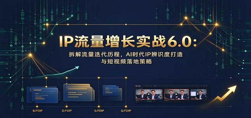IP流量增长实战6.0:拆解流量迭代历程,AI时代IP辨识度打造与短视频落地策略 - 严选资源大全 - 严选资源大全