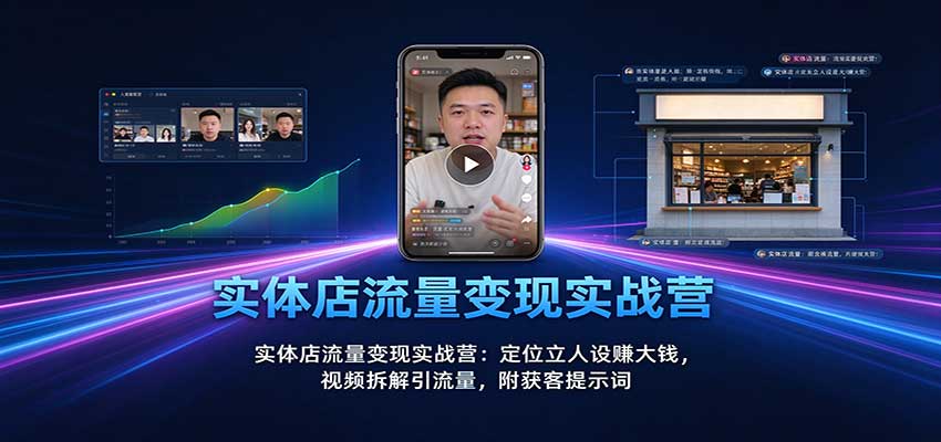 实体店流量变现实战营：定位立人设赚大钱，视频拆解引流量，附获客提示词 - 严选资源大全