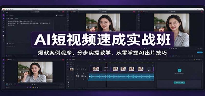AI短视频速成实战班:爆款案例观摩、分步实操教学,从零掌握AI出片技巧 - 严选资源大全 - 严选资源大全