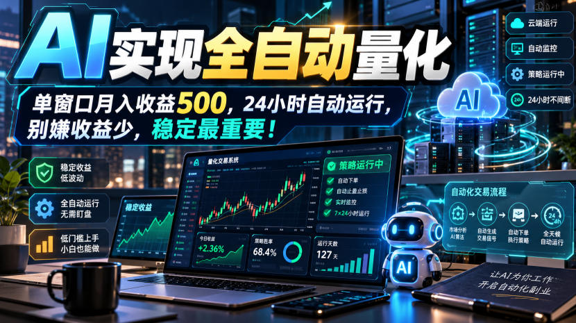 AI全自动量化项目,长期稳定可落地,0门槛躺赚稳定项目! - 严选资源大全