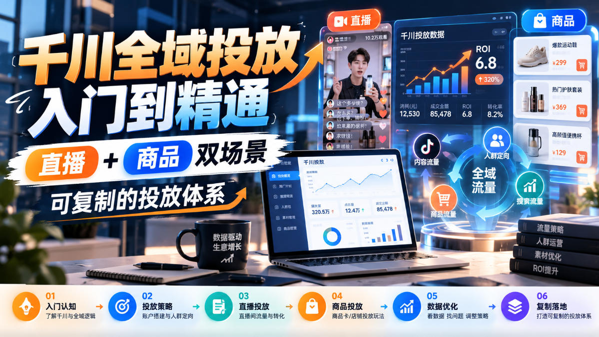 千川全域投放入门到精通，直播+商品双场景，可复制的投放体系(更新1026) - 严选资源大全