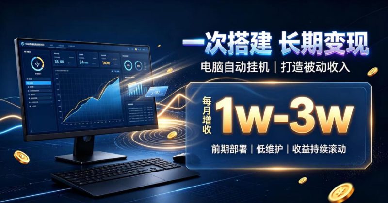 一份投入长期收益，电脑自动挂G类目，搭建被动收入每月增收1w-3w【揭秘】 - 严选资源大全 - 严选资源大全