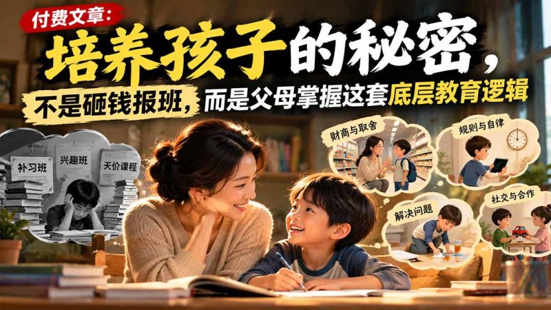付费文章:培养孩子的秘密,不是砸钱报班,而是父母掌握这套底层教育逻辑 - 严选资源大全 - 严选资源大全