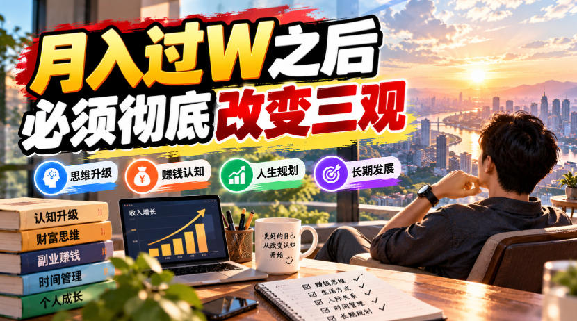 某公众号付费文章：月入过W之后，必须彻底改变三观 - 严选资源大全