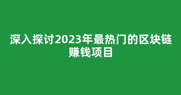 深入探讨2023年最热门的区块链赚钱项目 - 严选资源大全
