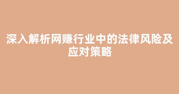 深入解析网赚行业中的法律风险及应对策略 - 严选资源大全